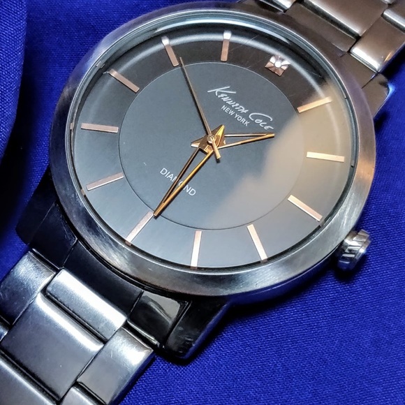 Kenneth Cole KC9328 Classic Mens Dress Watch Gunmetal Finish EUC - Picture 1 of 5